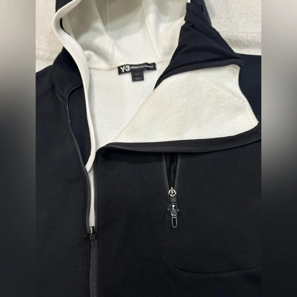 Rare Black Y-3 Adidas Fleece Zipper Hoodie